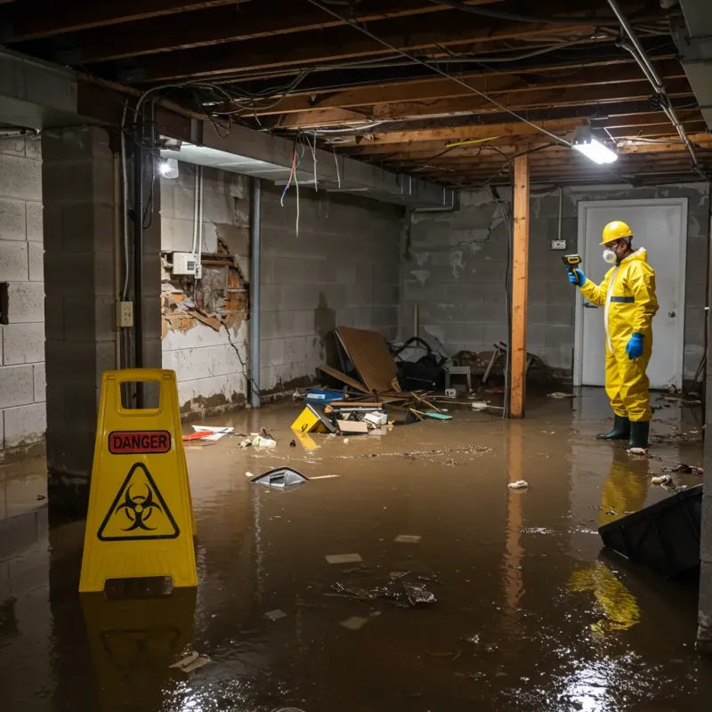 Flooded Basement Electrical Hazard in Fergus County, MT Property