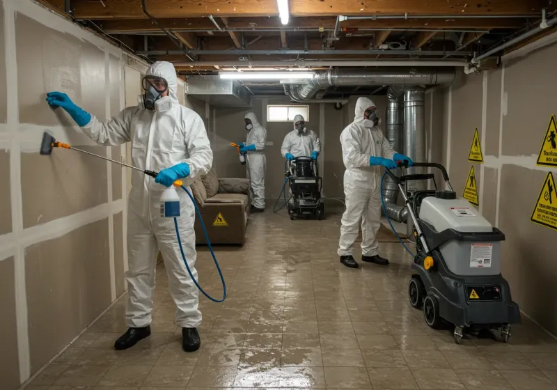 Basement Moisture Removal and Structural Drying process in Fergus County, MT